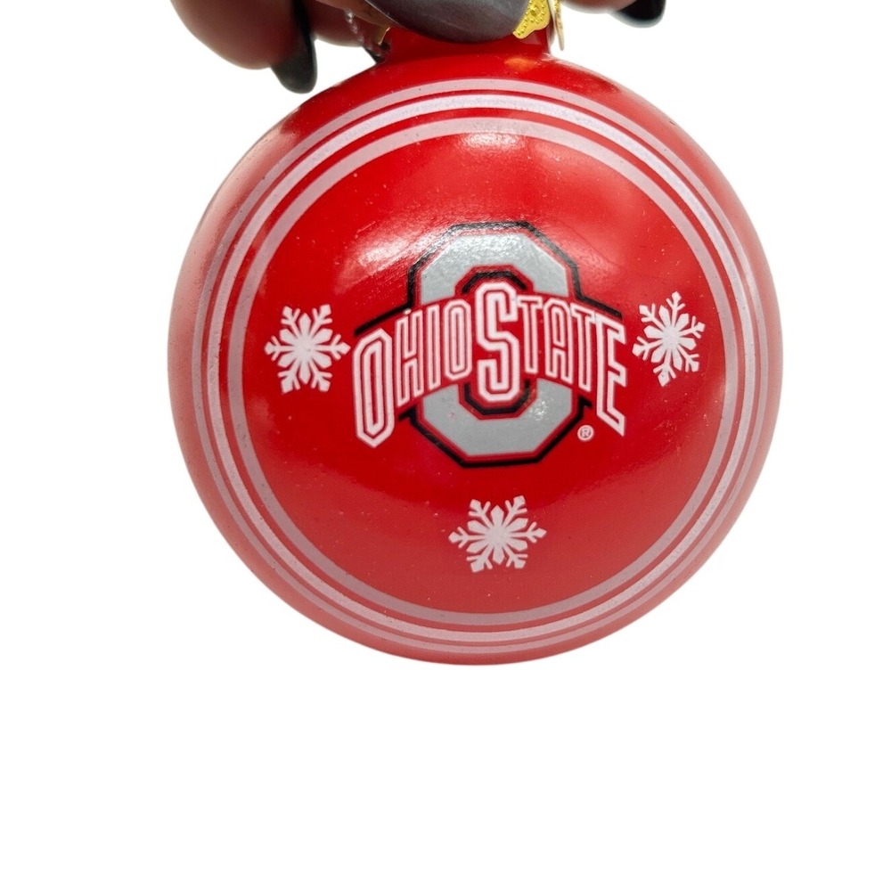 NEW Forever Collectibles Ohio State Buckeyes NCAA Glass Ball Ornament Red‎ White